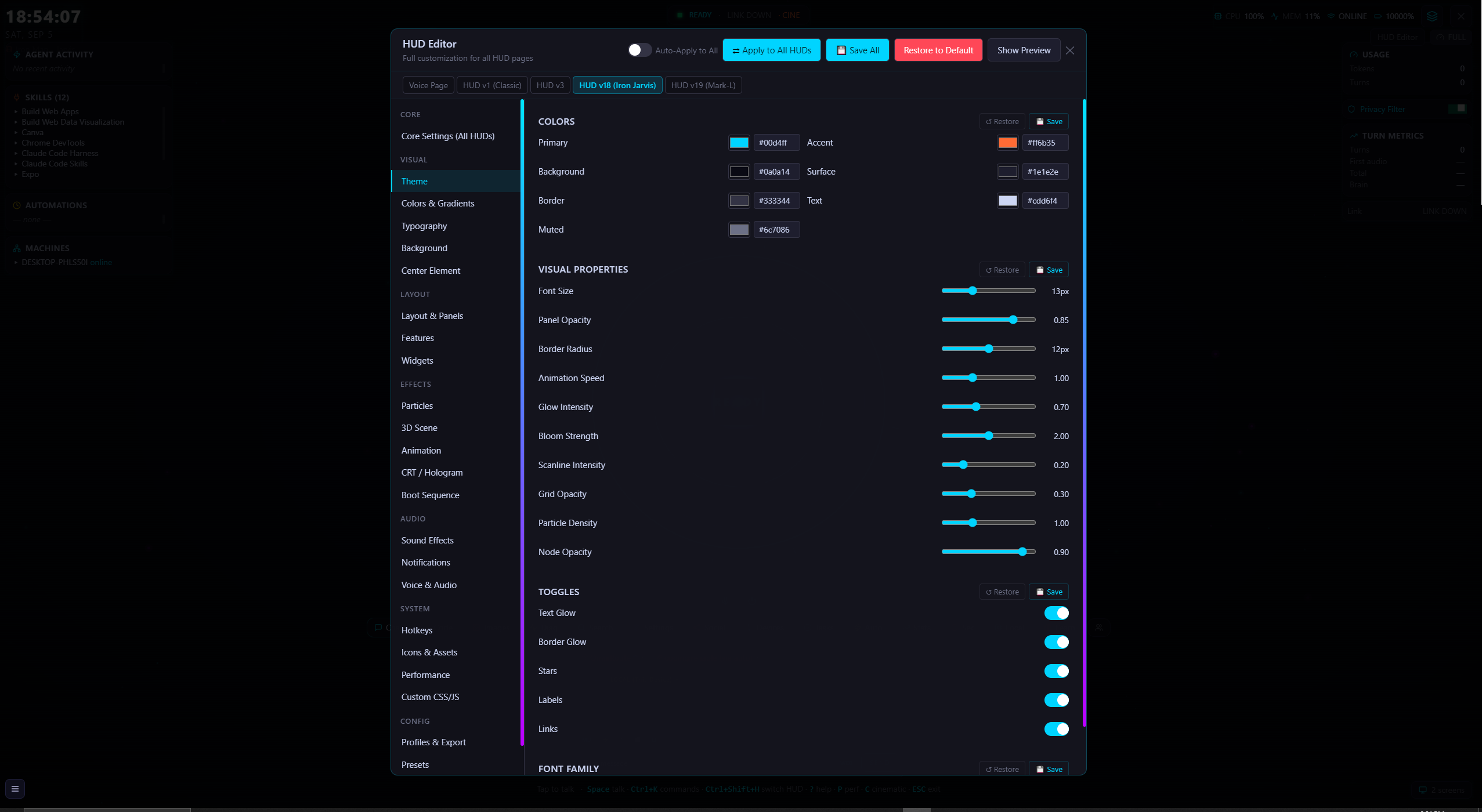 HUD editor