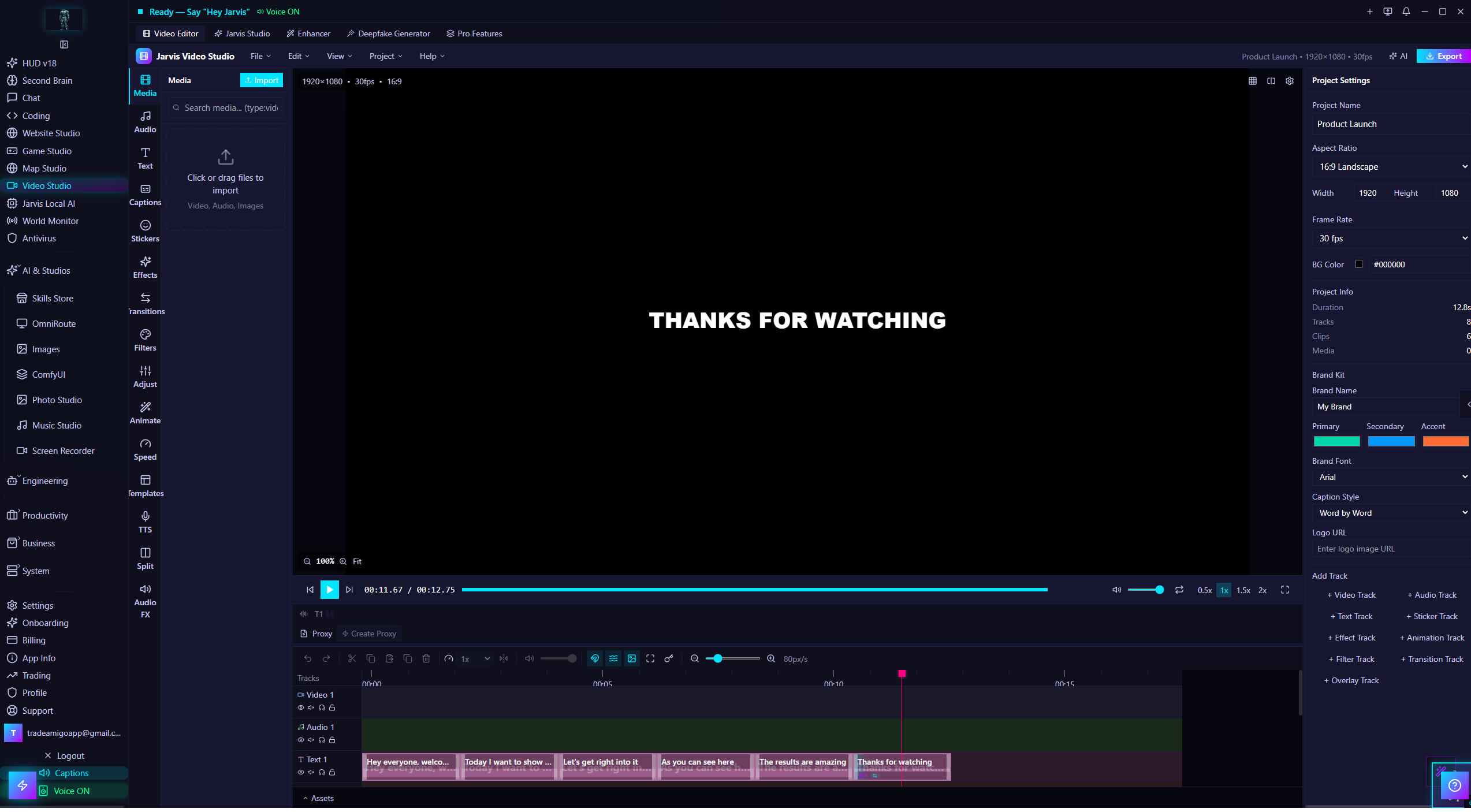 Jarvis AI Assistant — Video Studio: Generate AI videos with Wan, LTX, and HunyuanVideo.